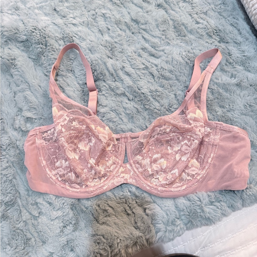Panache Sabrina High Apex Balconette Underwire Lace Bra Dusty Pink Size 34E NWOT